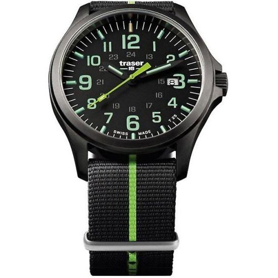 Men's watch Traser H3 107426 P67 Officer Pro Gun, 42 mm, 10 ATM, Black