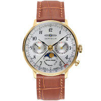 Orologio da uomo Zeppelin 7039-1, Quarzo, 36mm, 3ATM, Oro