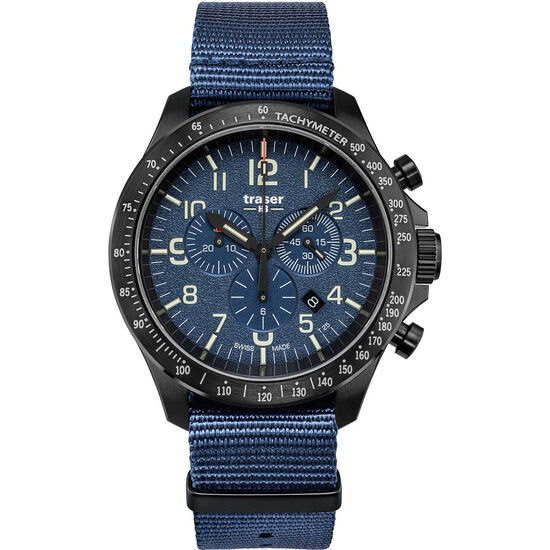 Orologio da uomo Traser 109461, Quarzo, 46mm, 10ATM, Nero