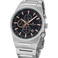 Men's watch Jacques Lemans 1-1734A Manchester Chrono 43mm, 10ATM, Silver