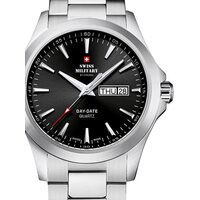 Swiss Military SMP36040.22 herenhorloge, 42 mm, 5 ATM, zilver