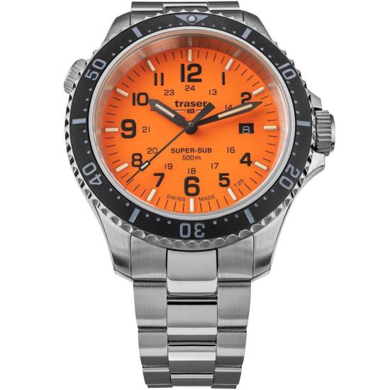 Orologio da uomo Traser H3 109379, Quarzo, 46 mm, 50 ATM, Argento