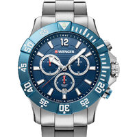 Men's watch Wenger 01.0643.119, Quartz, 43mm, 20ATM, Silver