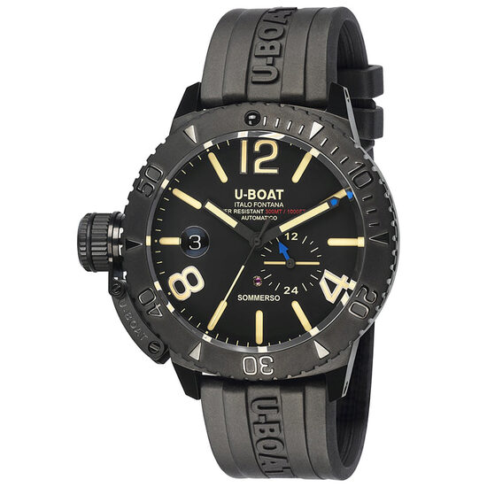 Men's watch U-Boat 9015 Sommerso, 46mm, 30ATM, Black