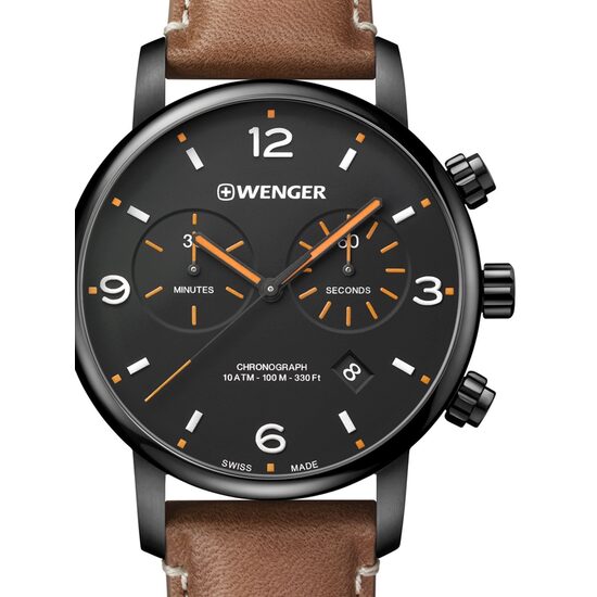 Men's watch Wenger 01.1743.113 Urban Metropolitan, 44mm, 10ATM, Black