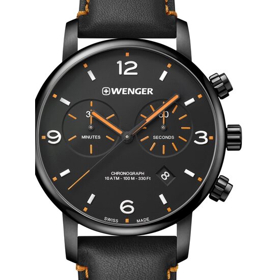 Men's watch Wenger 01.1743.114 Urban Metropolitan Chronograph 44mm, 10ATM, Black