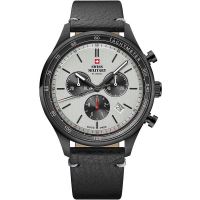Herenhorloge Swiss Military SM34081.11, Quartz, 42 mm, 10ATM, Zwart