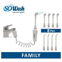 So Wash Family Water Flosser senza serbatoio 8 testine borsa da viaggio