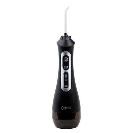 Irrigatore orale professionale Alinty AT77, 2000 impulsi, 5 testine, 3 velocità, serbatoio 200ml, ricarica USB, Nero