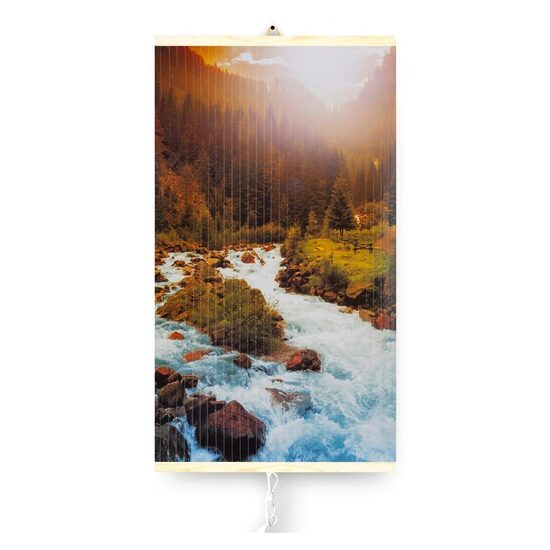 Pannello radiante elettrico decorativo TRIO, riscaldamento a infrarossi 430W modello Mountain River, 100 x 57 cm