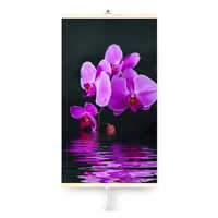 Decorative electric radiant panel TRIO, infrared heating 430W thermostat 2 stages purple orchid model, 100 x 60 cm
