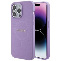 Custodia Guess Saffiano MagSafe per iPhone 15 Pro Max Viola