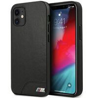 Custodia BMW in PU liscia nera per iPhone 12 Mini