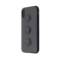 iPhone X / XS Occa Burch Grey Hülle (mit applizierten Blumenmotiven und gummierten Kanten)