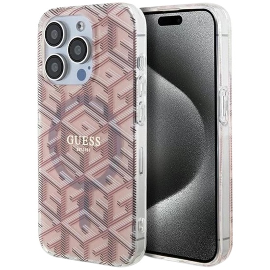 Guess Hülle GCube MagSafe iPhone 15 Pro Max Pink