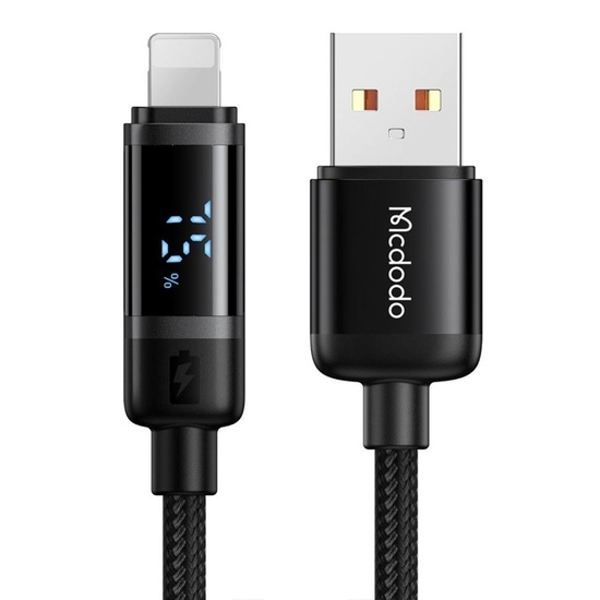 Cavo Mcdodo da USB a display digitale Lightning, ricarica rapida, 1,2 m, nero