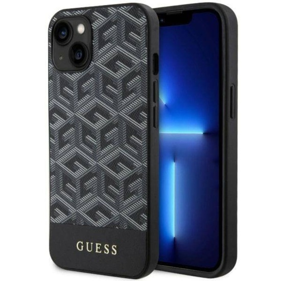 Custodia Guess GCube Stripes MagSafe per iPhone 14 nera