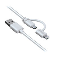 Cavo USB a MFI Lightning o MicroUSB iSound 2 in 1 Bianco 0,9 m