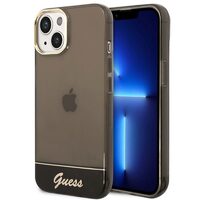 Custodia Guess Camera per iPhone 14 Plus nera traslucida