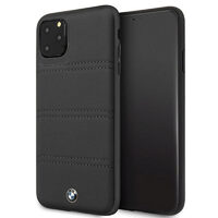 Custodia nera con linee orizzontali BMW Signature per iPhone 11 Pro Max