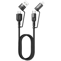 Cavo Mcdodo 4 in 1 da USB-A/Tipo-C a Lightning/Tipo-C, Ricarica Rapida PD, 60W, 1,2m, Nero