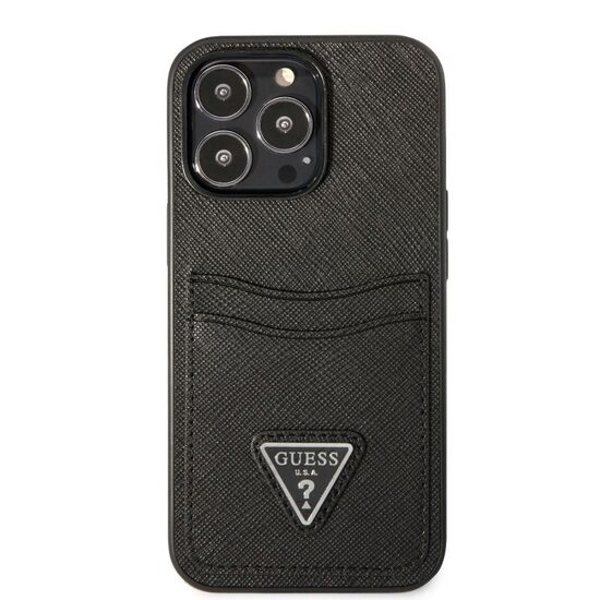 Custodia Guess Saffiano Doppia Scheda per iPhone 13 Pro Nera