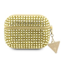 Guess Cover Strass Triangolo Logo in Metallo Airpods Pro 2 Oro