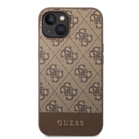 Custodia Guess 4G Stripe Logo per iPhone 14 Marrone