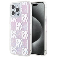 Custodia DKNY Liquid Glitter Multilogo iPhone 15 Pro Rosa