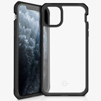 Cover iPhone 11 Pro Max IT Skin Hybrid Solid Plain Nero e Trasparente (antishock)