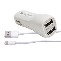 Caricabatteria da auto 2.1 Lightning Procell Dual USB Bianco