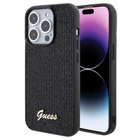 Custodia Guess Square Mirror Script Logo per iPhone 15 Pro Nero