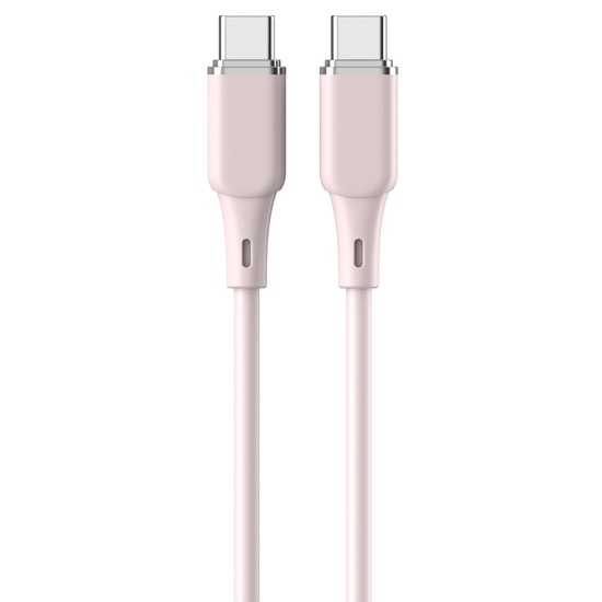 Cavo Lemontti Liquid SiliconType-C a Type-C, ricarica rapida, 60W, 1,2m, rosa