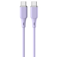 Cavo Lemontti in silicone liquido da tipo C a tipo C, ricarica rapida, PD 60 W, 1,2 m, viola
