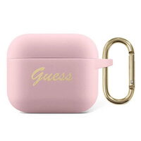 Custodia Airpods 3 Guess Silicon Vintage Script Rosa