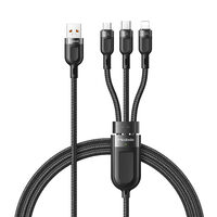 Cavo 3 in 1 Lightning e MicroUSB e Type-C Mcdodo Ricarica Super Veloce Nero (5A, 1,2m)