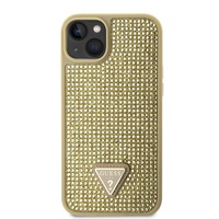 Guess Custodia Strass Triangolo Logo in Metallo iPhone 14 Oro