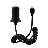 Caricabatteria da auto iPhone 6 / 6 Plus/ 5S / Nuovo iPad MFI Lightning Swiss Charger 2.4A (cavo intrecciato)
