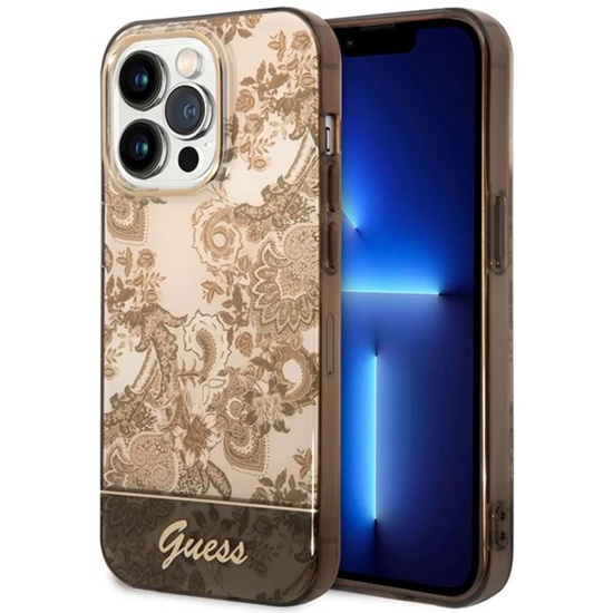 Custodia Guess Collezione Porcelain iPhone 14 Pro Marrone
