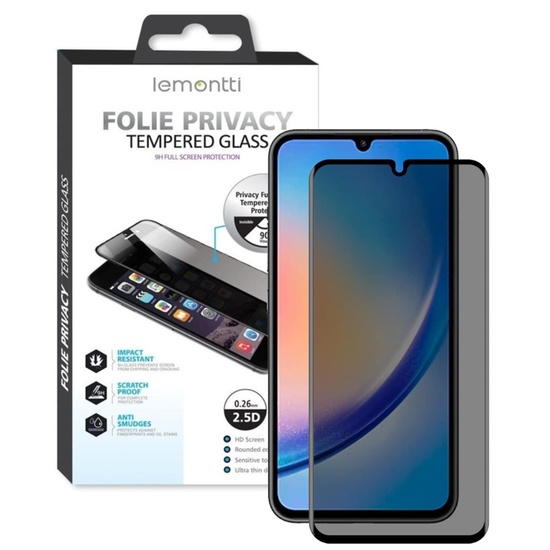 Lemontti Folie Glass Privacy Full Fit Samsung Galaxy A34 5G Nero