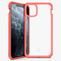 Cover iPhone 11 Pro Max IT Skin Hybrid Solid Plain Corallo e Trasparente (antishock)
