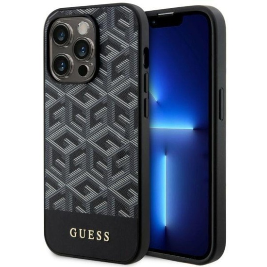 Custodia Guess GCube Stripes MagSafe per iPhone 14 Pro Nero