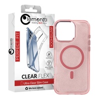 Custodia Lemontti Glitter MagSafe iPhone 16 Pro Max Rosa