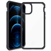 Custodia ibrida Solid Plain nera e trasparente per iPhone 12 Pro Max IT Skins