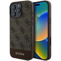 Custodia Guess 4G Stripe Logo iPhone 16 Pro Max Marrone