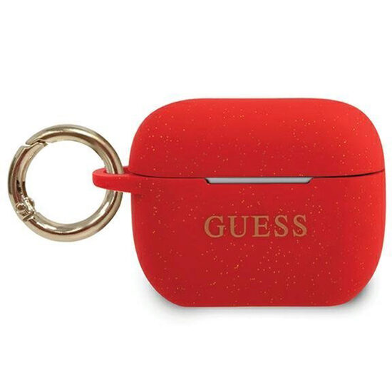 Funda Airpods Pro Guess Silicona Glitter Rojo