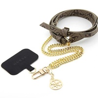 Guess Crossbody Strap For Popruh Phones PU 4G Chain &amp; Gold Charm, Length 150cm