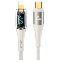 Cavo Usams digitale da tipo C a caricabatterie rapidissimo, PD, 1,2 m, trasparente/beige