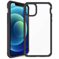 Custodia ibrida Solid Plain nera e trasparente per iPhone 12 Mini IT Skins