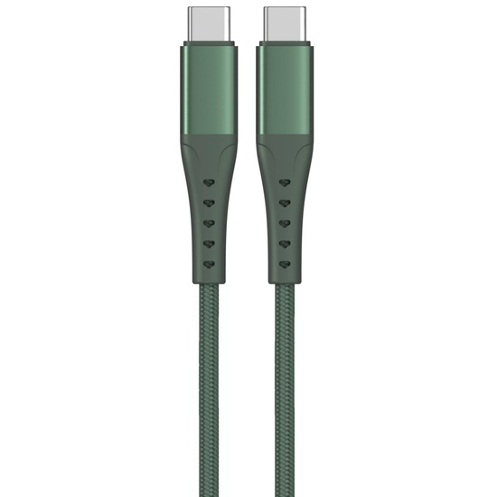 Lemontti Piegacavi in alluminio da tipo C a tipo C, ricarica rapida, PD 60 W, 1,2 m, verde